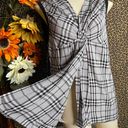 Doe & Rae ✅3/$30✅ NWT  Black Plaid Sleeveless Tank Top Blouse | LARGE Photo 3