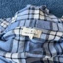 Thread and Supply  Blue Plaid Button Up Long Sleeve Women's Shirt Flannel SMAL Photo 1