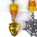 Betsey Johnson  Halloween Spiderweb and Candy Corn Mismatched Earrings Black Photo 1