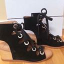 DV by Dolce Vit 'Lei' Black Suede Wedge Grommet Sandal Photo 4