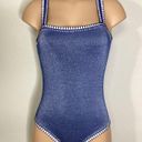 PilyQ New.  Platinum silver blue crochet one piece. Size small. Retails $168 Photo 0