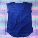 EXPRESS  Lightweight Short Sleeve Royal Blue Blouse Size Medium Photo 1