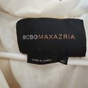 BCBGMAXAZRIA  Down Long Puffer Jacket Size XS Cream Racoon Zipper Fur Hood Belted Photo 1