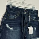 KanCan USA Kancan Lyra Distressed Drawstring High Waist Denim Shorts (Dark) Size Large Photo 3