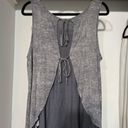 August Winds EUC  gray open back tie blouse S Photo 1