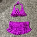 Kenneth Cole  New York Fuschia Purple Ruffle Bikini Set Photo 4