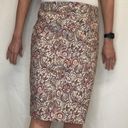 Charter Club  Womens Paisley Pencil Skirt Cream Brown Yellow Red 10 Elastic Waist Photo 2