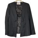 Frame  Womens Size 0 Black Silk Satin Blazer No Lapel Edgy Details Style lwot0083 Photo 1