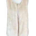 Signature Studio  Women's Vest Sz S Cream Faux Fur Open Front Photo 0