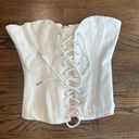 Huelley Rose White Denim Lace Up Corset Size Medium In Pristine Condition Photo 3