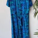 Coldwater Creek Vintage  Dress Womens 12 Blue Floral Smocked Maxi Boho Western Photo 6