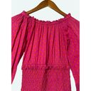 Alexis  Marilena Smocked Off-shoulder Blouson-sleeve Dress Fuchsia Dot Large Photo 3