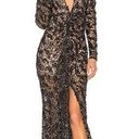 NBD  Ice Melts Lace Maxi Dress Black Sequin Gown Revolve Size Small S NWT Photo 0