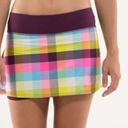 Lululemon  Pace Setter Skirt Vibrant Plum Plaid Sea Check Size 6 RARE! Photo 1