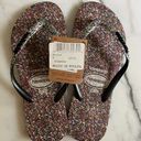 Havaianas Flip Flops Carnaval Black Sparkle Glitter Confetti Photo 6