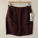 Anne Klein A line‎ 100% Linen Skirt Brown Vintage Woven Academia Chic Photo 1