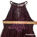 Rebecca Taylor Cocktail Dress 100% Silk Sz 2 Plum Purple Flower Appliqués Photo 9