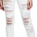 Guess Women's Ripped Ordeal Cropped Skinny Jeans White Size 24 Photo 1