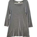 J.Jill A-line scoop neck Striped black grey Casual Long Sleeve Tee Dress Medium Photo 0