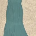 Dress the Population NWT  Iris maxi slit crepe gown tranquil blue sz M Photo 4