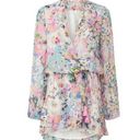 Rococo  Sand Floral Print Long Sleeve Wrap Mini Dress Size Medium Photo 0