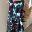 Kensie  Watercolor Pleated Fit & Flare Mini Dress Medium Photo 4