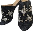 Nicole Miller Black Artelier Taranto Crystal Embellished Mules Holiday Party Photo 3