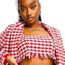 Missguided Misguided red and white checkered blazer with matching crop top set! New Photo 0