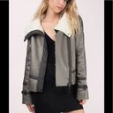 Tobi Grey and Black The Lucky One Moto Fleece Jacket Photo 5