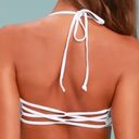 Chaser  Strappy Bandeau Blue and White Striped Bikini Top Photo 1