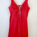 Vassarette Vintage 70s 80s  Nylon Mod Sheer Red Keyhole Babydoll Slip Dress 38 M Photo 0