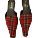 Mystique Boutique  red plaid mules size 7 Photo 0