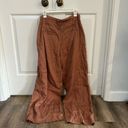 Free People  Wide Leg Burnt Orange Flowey Pants Size 8 Photo 4