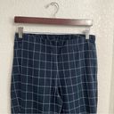 J.Jill  Womens Pants Blue Windowpane Plaid Pull On Cotton Stretch Size 6 Photo 3