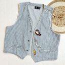 Looney Tunes Vintage Warner Bros.  Embroidered Denim Vest Photo 0