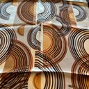 Oscar de la Renta  Vintage Silk Scarf Geometric Half Circles Lines Oblong NWT Photo 8