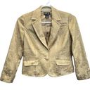 Style & Co  Jacquard Blazer Gold Size 10P One Button Flap Pockets Single Breasted Photo 0