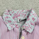 VTG 90s Gitano Womens Top M Pink Gray Floral Strip Button Up Crop Tie Western Size M Photo 9