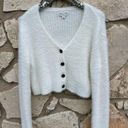 Jun & Ivy  Cropped Fluffy White Cardigan Size L Photo 0