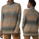 prAna  Autum Rein Turtleneck Sweater Chunky Knit Ombre Blue Tan NEW Womens Large Photo 1