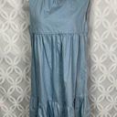 Harper  Denim Chambray Tiered Sleeveless Babydoll Dress Jumper Size M NWT Photo 3