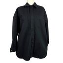 Good American  Black Denim Shacket Jacket Oversized Size 1/2 Minimalist GWS999P Photo 3