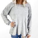 AB Studio  Embellished Heather Gray Long Sleeve Tee Photo 14