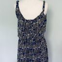 Angie Francescas Collection Black Gray Blue Feather Print Sleeveless Dress Photo 5