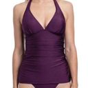 Gottex  SATIN NIGHTS HALTER TANKINI SWIM TOP IN WINE Size 6 NWT Photo 0