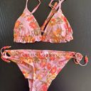 Aerie  pink floral triangle bikini, Size Small, removable pads, ruffles, beachy Photo 0
