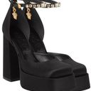 Versace  Black Satin Crystal Embellishments Pump Shoes, IT39.5/US9 Photo 0