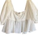 Free People  NWT Woman’s Small Leave It To Me Ivory Square Neck Crop Top Blouse Photo 1