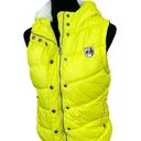 American Eagle Outfitters Women’s Down Puffer Yellow Zipped Hoodie Jacket M Photo 3