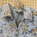 Vintage Blue Floral 90s collared button down short sleeve shirt y2k Photo 1